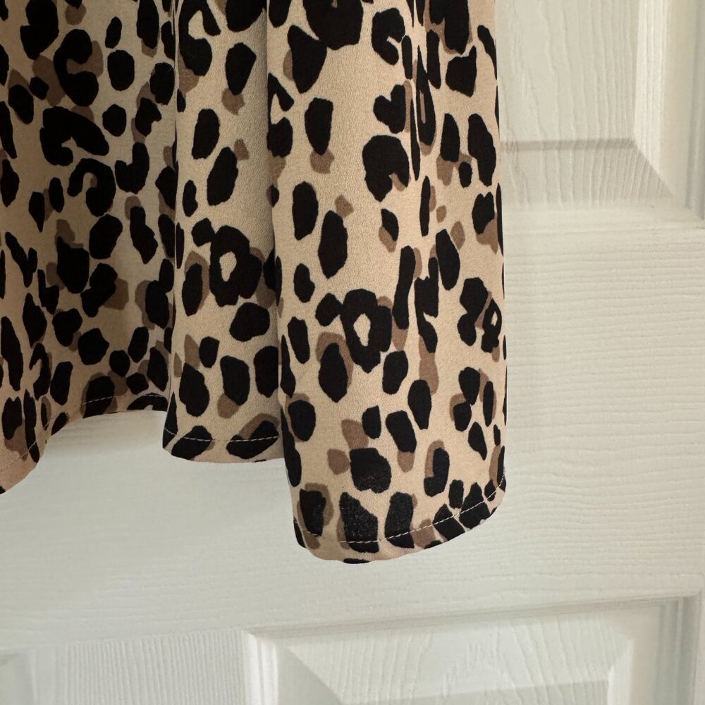 Halogen Leopard Print Elastic Pull On Midi Skirt … - image 7